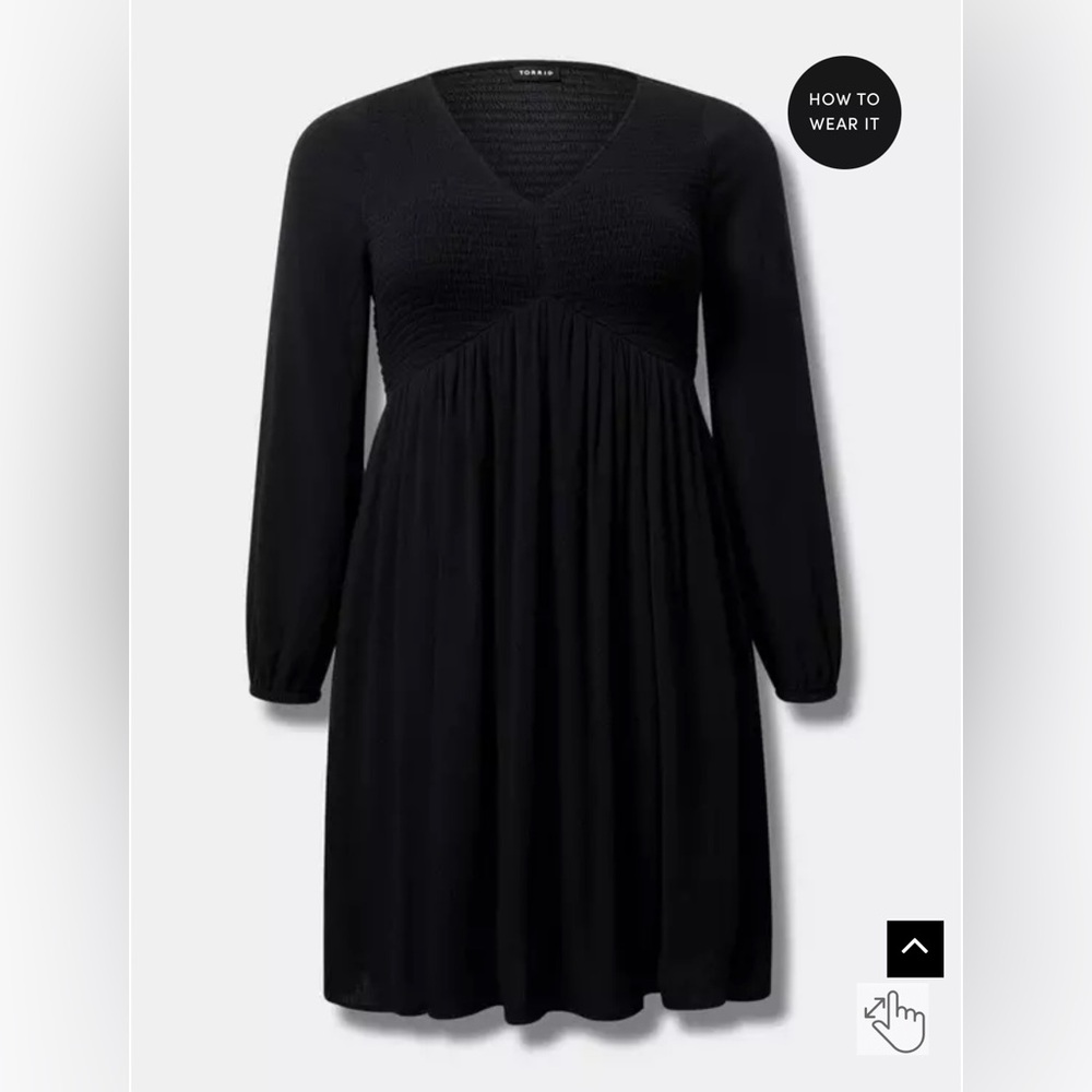Babydoll Mini Dress Torrid 2X Black